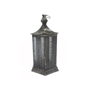 Refined iron lantern suitable for decorative lighting arrangements during festive occasions and stylish home gatherings - Product Image 4