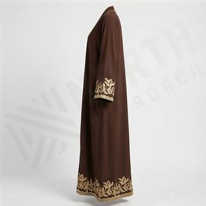 ชุดกิโมโนแบบ OEM ปี 2025 เสื้อคลุมอาบายะ ผ้าโพลีเอสเตอร์เนื้อนุ่ม ยืดหยุ่นสูง หนาขึ้น สำหรับผู้หญิงมุสลิม คอวี แขนยาว เหมาะสำหรับงานปาร์ตี้ รอมฎอน งานแต่งงาน - Product Image 3