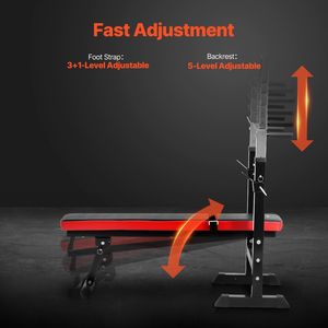 Banco de Pesas Ajustable de 400 lb para Entrenamiento de Fuerza en Casa, Banco de Ejercicios para Todo el Cuerpo y Soportes - Product Image 4