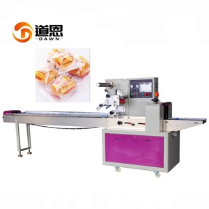 Machines d'emballage horizontales à rouleaux de films automatiques Petits pains sucrés Pain français Gâteaux Machine d'emballage sur oreiller 250 320 - Product Image 1