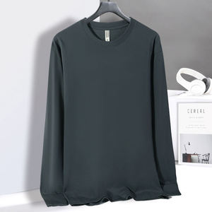 Camiseta de Algodón Premium, Cuello Redondo, Corte Regular, Manga Corta/Larga, Lisa, Básica, Informal, Personalizable, al por Mayor - Product Image 4