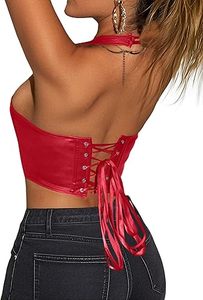 Top de Tirantes de Piel Sintética para Mujer, Diseño Personalizado de Fábrica, OEM, Sin Mangas, Corte Ajustado, Suministro al por Mayor - Product Image 2