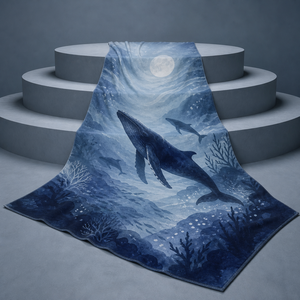 Custom Printed <b>Throw</b> Blanket Personalized Bicycle Whale Origami Firefly Cassette Telescope Sublimation Flannel Fleece Polyester - Product Image 6