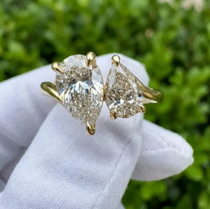 SPARKLEDGE CREATION Bague de fiançailles taille poire 3,00 carats E VVS2/VS1 - Diamant de laboratoire certifié IGI - Bague plaquée or de luxe - Product Image 3