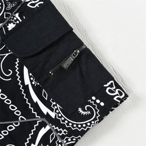 Shorts cargo pour homme, imprimé paisley noir, taille élastique, séchage rapide, style bermuda, décontractés - Product Image 6