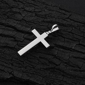 <b>Mens</b> Lab--Grown Diamond 925 Silver <b>Crucifix</b> Cross Pendant <b>Necklace</b> Religious Statement Chain - Product Image 3