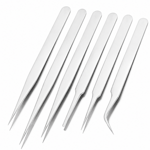 Juego de 4 Pinceles para Pestañas HEX-1-172 de Acero Inoxidable de Alta Calidad, Antiestáticos, con Punta de Diamante y Agarre Suave - Product Image 3