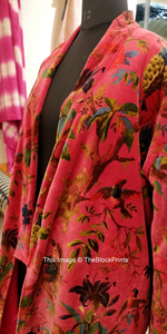 Bata Kimono de Algodón Suave y Transpirable con Estampado de Bloques de Dibujos Animados Naaz para Mujer, Camisón de Verano Hecho a Mano ODM con Cuello en V y Elástico hasta la Rodilla - Product Image 3