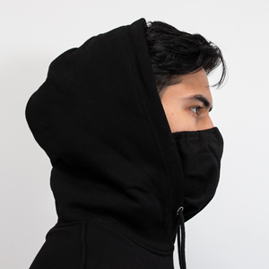 เสื้อฮู้ดนินจาแบบยูนิเซ็กซ์ ผ้าฝ้ายฟลีซ 400gsm พร้อมหน้ากากในตัว สไตล์สตรีทแวร์ เหมาะสำหรับกิจกรรมกลางแจ้ง ดีไซน์หน้าเรียบแบบ 3 มิติ สำหรับผู้ชาย - Product Image 6