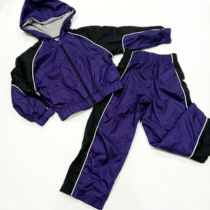 Conjunto Deportivo para Hombre con Capucha, Color Morado y Negro, Estilo Deportivo, 2 Piezas, Ligero, de Secado Rápido, para Otoño - Product Image 1