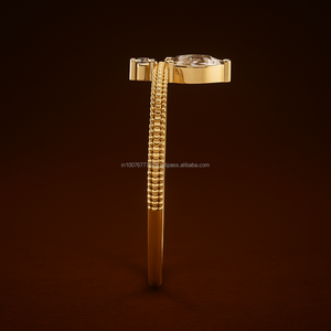 Personalizable Minimalista Pave Setting Lab Grown Diamond 14K Oro sólido Mujeres Wedding Band Anillo de compromiso Regalo de aniversario - Product Image 5