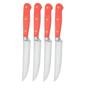 Ensemble de 4 couteaux à steak classiques à manche noir avec lames en acier inoxydable à bord lisse pour la restauration, le service de table et la cuisine à domicile - Product Image 6