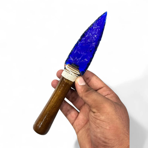 ดาบคริสตัลทรงหัวลูกศร-สีดำธรรมชาติ ทำด้วยมือ สำหรับเรกิ รูปหัวใจ ใบมีดทรงลูกศร สำหรับพิธีกรรม - Product Image 4