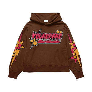 Fabricante de Ropa Deportiva de Marca Privada, Conjunto Deportivo de 2 Piezas de Algodón Grueso con Estampado Urbano, Sudadera con Capucha y Pantalones Deportivos - Product Image 4