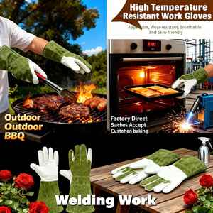 Guantes de seguridad, guantes de trabajo resistentes a cortes, guantes de cuero de vaca - Product Image 3