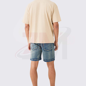 Custom Men Regular Fit Plain Denim Shorts Premium Jean Shorts Wholesale Factory Production - Product Image 2