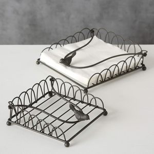 Servilletero de metal con forma de barco, diseño vintage, organizador decorativo de mesa - Product Image 1