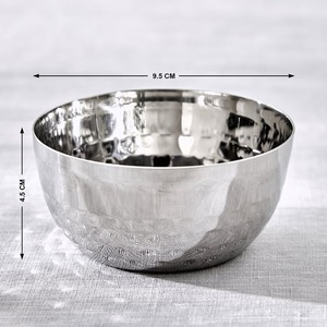 Bol de service de luxe en acier inoxydable martelé, résistant à la chaleur, finition miroir haute brillance, fait main, pour fêtes - Product Image 3