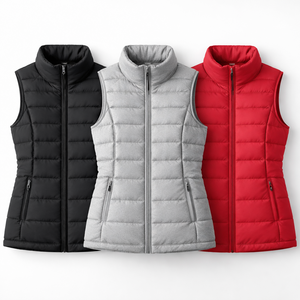 Chaleco acolchado con cuello alto y cremallera para mujer, personalizado al por mayor, para invierno |   Proveedor OEM - Product Image 5