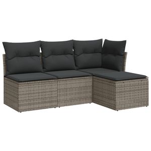 Conjunto de Sofás Modulares Medianos de Ratán PE Gris para Jardín, Colección de Muebles de Jardín Elegantes - Product Image 2