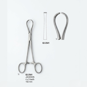 Forceps Jackson 4*5 dents 150mm |   Instrument chirurgical de classe I en acier inoxydable de qualité supérieure - Product Image 1