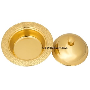 Tapa Circular de Acero Inoxidable Plateada, Hecha a Mano en India, Diseño Moderno de Lujo, Alta Durabilidad, para Fiestas, Bodas, Ensaladas - Product Image 4