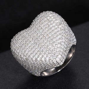 Anillo de Diamantes de Oro Blanco de Lujo para Hombre, Corte Brillante Redondo, Color G, Piedra Natural, Estilo de Joyería para Fiesta - Product Image 1