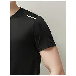 T-shirt en soie glacée à séchage rapide, 1 pièce, à manches courtes, pour le sport, avec bande réfléchissante, pour la course et l'entraînement, léger et respirant - Product Image 5