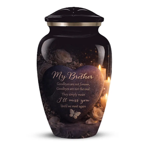 Black Aluminum Cremation Urn <b>Memorial</b> <b>Keepsake</b> Urn Customizable European Style for Adult Burial - Product Image 1
