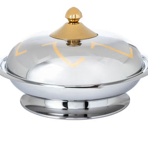 Marmite à soupe et à bouillon en argent, design dôme, magnifique faitout antique pour servir et réchauffer les aliments en cuisine - Product Image 3