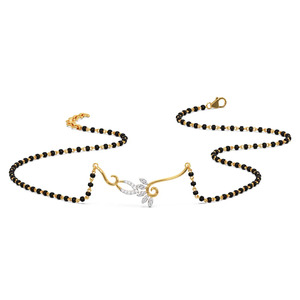 Collier chaîne avec pendentif en spirale incurvée et diamant central - Product Image 1