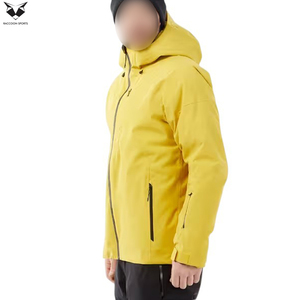 Chaqueta de esquí multipanel con cremallera completa, aislada, de color amarillo sólido, de primera calidad, cómoda, del mejor proveedor, precio mayorista - Product Image 3