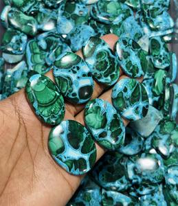 คริสโซคอลล่า มาลาไคต์ แท้ 100% แบบผสม  หินหลวมทรงคาโบชอง สำหรับทำเครื่องประดับ หินดิบ ตัวอย่างแร่ธาตุ - Product Image 4