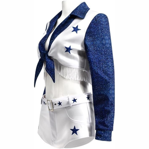 Disfraz de Vaquera para Adultos, Conjunto de Uniforme de Animadora de 3 Piezas con Estrella Azul para Mujer - Product Image 3