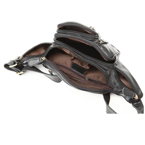 Fully Customisable Genuine Leather Waist Bag Unisex Multi-PocketZipper Closure Adjustable Strap Daily Use Fanny Packs - Product Image 4