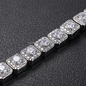 RB Gems India's Unisex High Quality D Color Heart Cut White Diamond VVS Clarity GIA Certified 14K <b>Gold</b> Sterling Charm <b>Bracelet</b> - Product Image 2