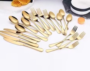 Ensemble de couverts en métal de qualité supérieure, cuillère et fourchette, pour table à manger, cuisine, service de dîner, vaisselle pour la maison, café, restaurant - Product Image 2