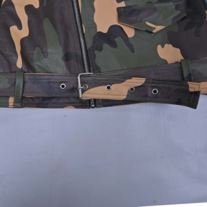 Men Camouflage Leather Moto <b>Jacket</b> Turn-down Collar Zipper Closure Slim Fit Autumn Style Regular Sleeve <b>Jackets</b> with OEM Service - Product Image 6