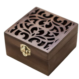 Wholesale Hand Carved Mango Wood Jewelry <b>Box</b> Floral Carved Keepsake Storage <b>Box</b> Custom Logo Decorative Wooden <b>Trinket</b> Case - Product Image 3