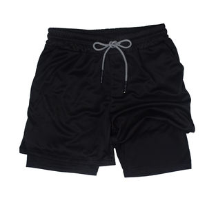 Shorts de course décontractés d'été pour hommes, shorts en coton coupe ajustée pour hommes - Product Image 2