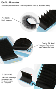 Etiqueta privada Extensiones de pestañas mate suave de 0,15mm de espesor L + LC + LD + M Curl Lash Trays Fabricante de pestañas - Product Image 2