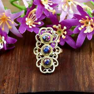 Handmade Pink Oyster <b>Turquoise</b> Gemstone <b>Ring</b> December Natural Birthstone 18k Vermeil <b>Gold</b> Fine <b>Ring</b> Jewelry Gift For Women - Product Image 2