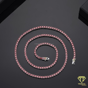 Collar de tenis con diamantes amarillos cultivados en laboratorio, elaborado en plata de ley 925 para la venta al por mayor de joyería de moda elegante para boutiques. - Product Image 3