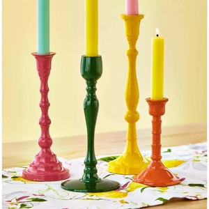 Luxury design colorful PVD coated cast aluminum candle holder set taper candlestick holder decorative customization options - Product Image 4