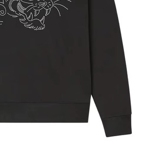 Sweat-shirt en coton 100% de haute qualité, avec logo en strass, délavé à l'acide, effet soleil, rivets, personnalisable, écologique, automne - Product Image 6