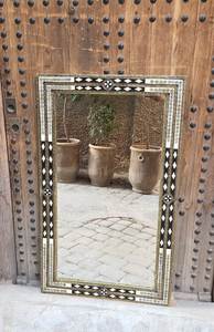 Miroir décoratif mural de style bohème indien fait main avec incrustation en os de chameau, vente en gros pour l'exportation mondiale - Product Image 6