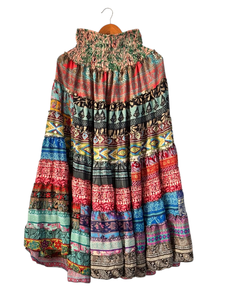 Wholesale Lot Beautiful Silk Mandala <b>Patchwork</b> Frill <b>Skirts</b> Women Indian Vintage Bohemian Natural Waist Eco-Friendly School - Product Image 1