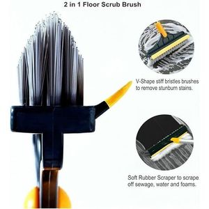 Spazzola per la pulizia del bagno a manico lungo con setole dure senza angolo morto per tergicristallo del pavimento - Product Image 3
