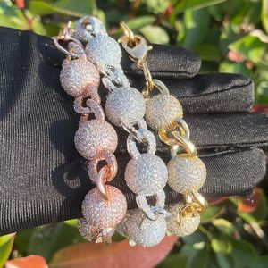 กำไลเพชรไร้สีขนาด 20 มม. แบบ Iced Out Ball Link สไตล์ฮิปฮอปสำหรับผู้ชาย ทำจากเงินแท้ 925 - Product Image 4