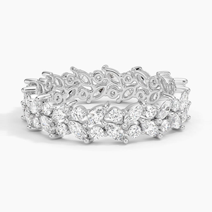 Anillo de Boda de Plata de Ley 925 Chapado en Oro Premium con Moissanita para Mujer, Anillo de Eternidad Brillante, Joyería Fina - Product Image 1